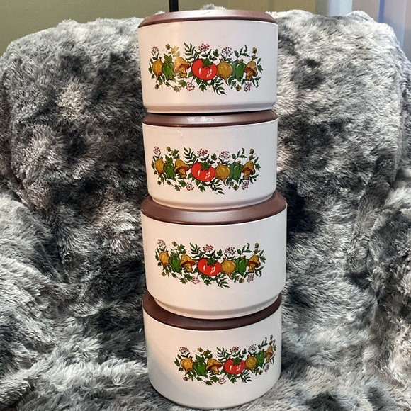 NWOT 4 VINTAGE 70s Spice of Life Canisters with lids Sterilite - Picture 13 of 16